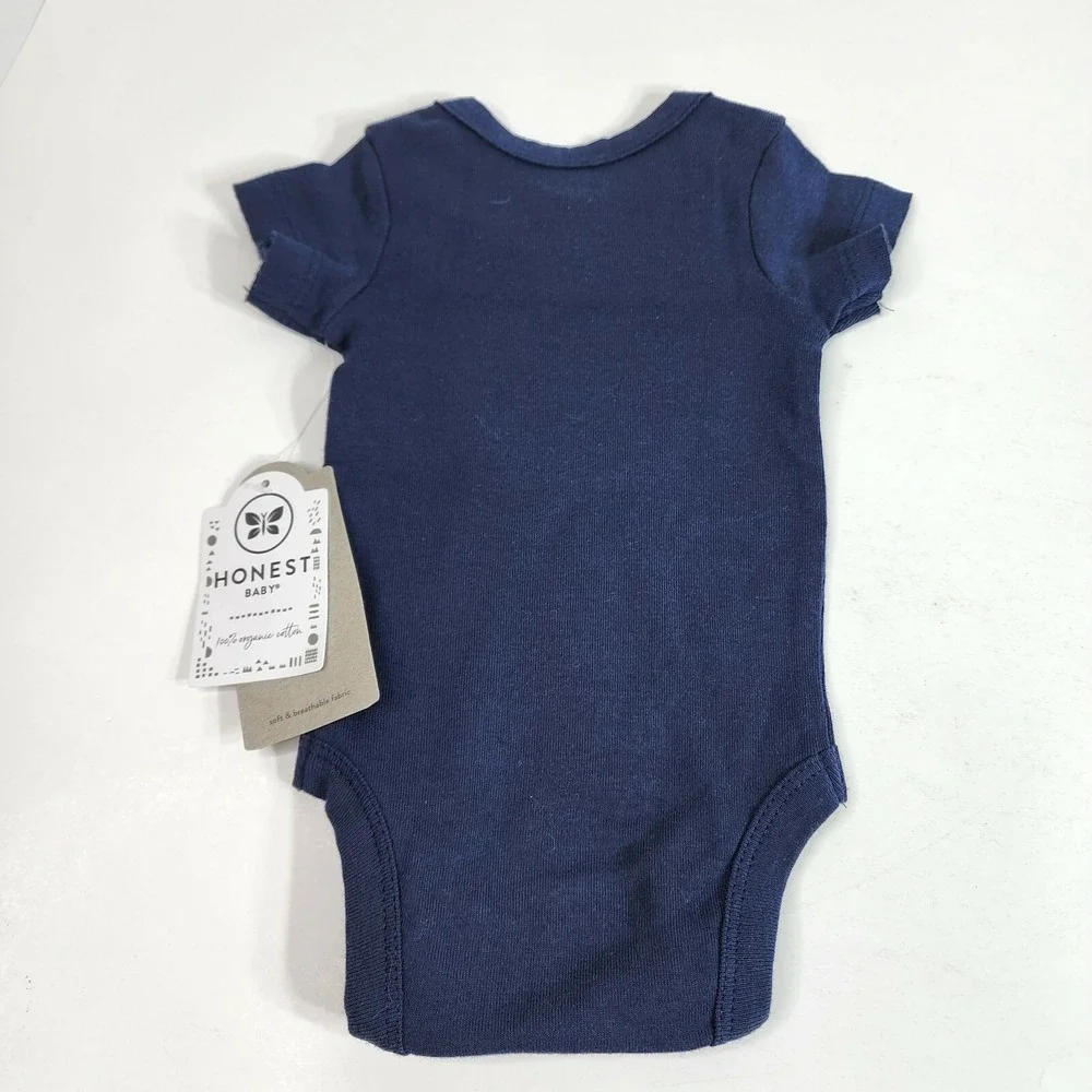 Honest Baby Organic CottonShort Sleeve Newborn Navy & 0-3 months black NWT